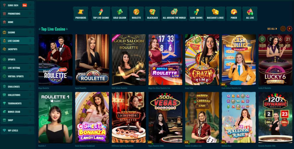 live casino spinanga